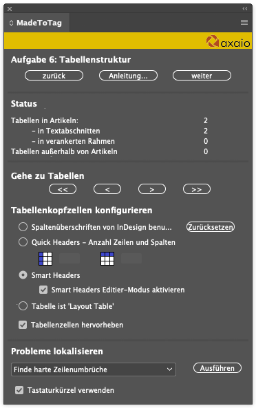 Abbildung 20: Die wertvollste Funktion des MadeToTag Plugins von axaio ist der Tabelleneditor. www.axaio.com